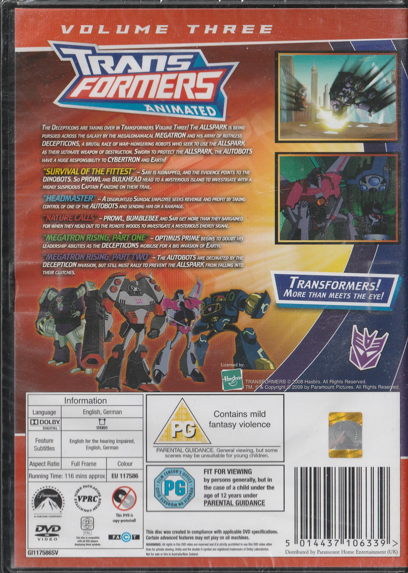 DVD - Transformers - Animated - Volume 3
