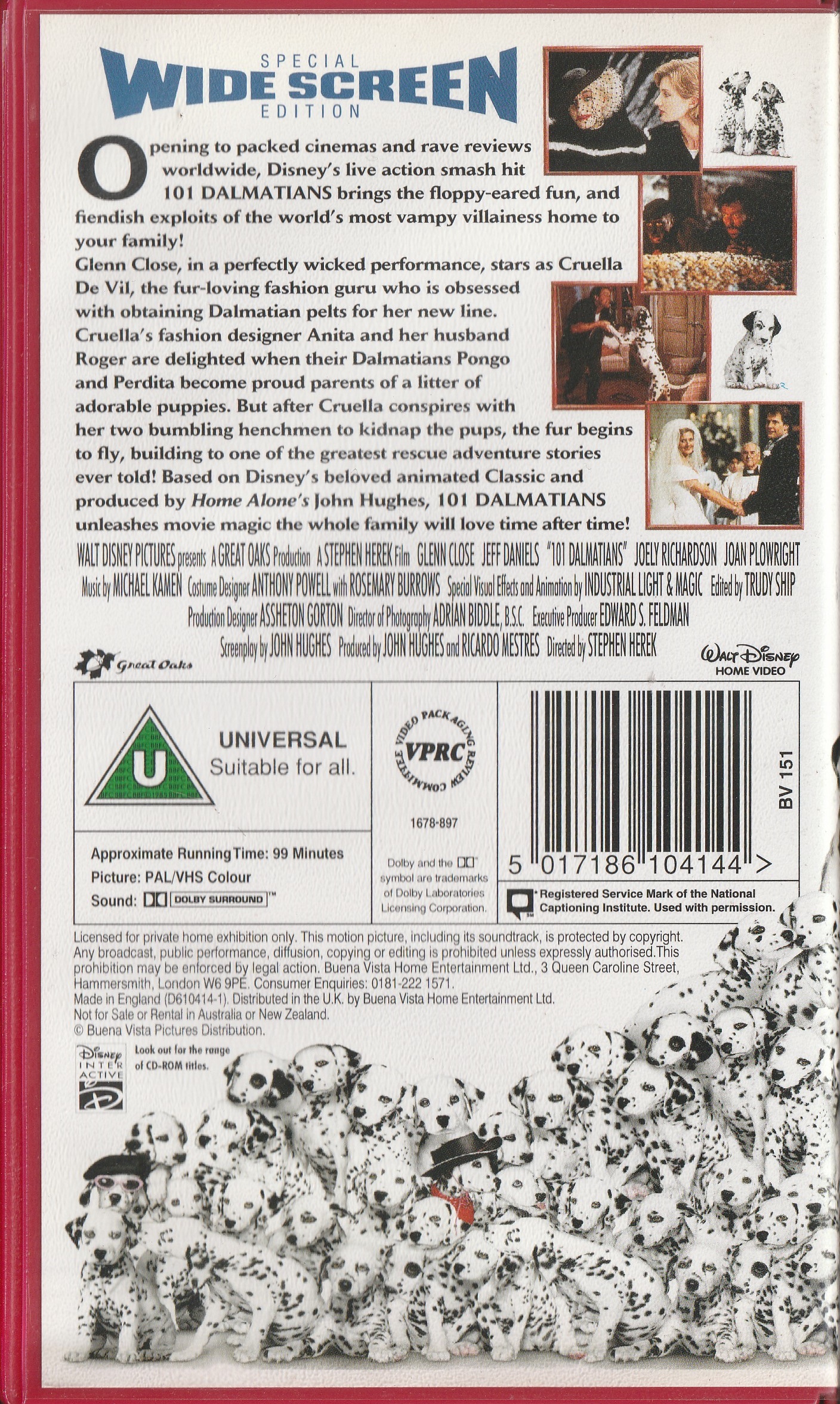 Disney - 101 Dalmatians - VHS WS