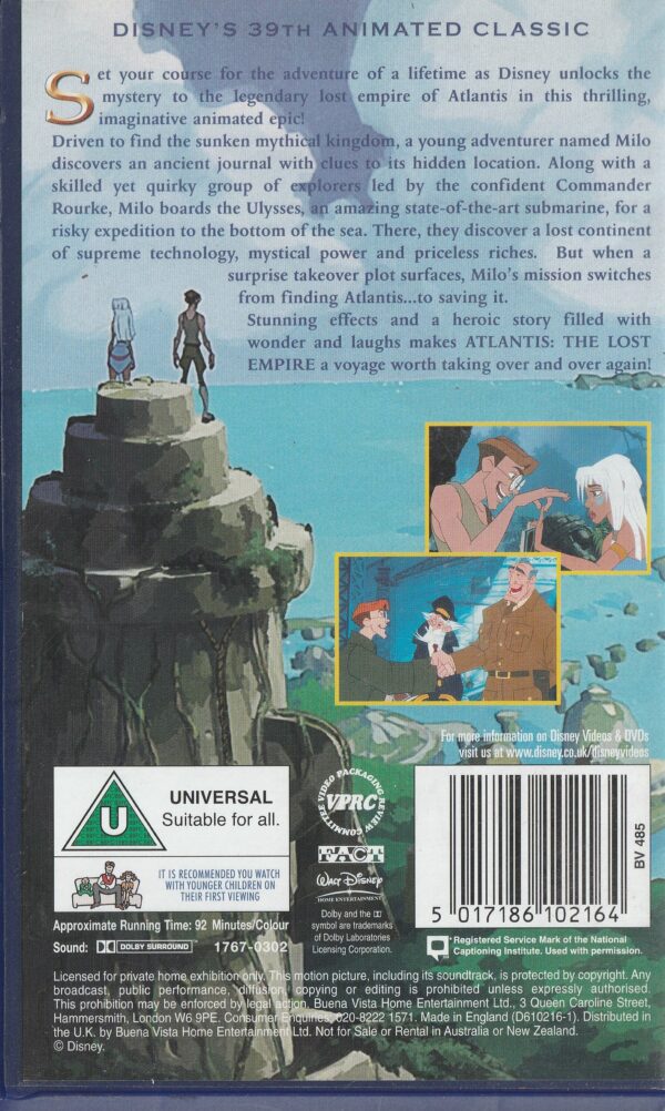 Disney - Atlantis The Lost Empire - VHS