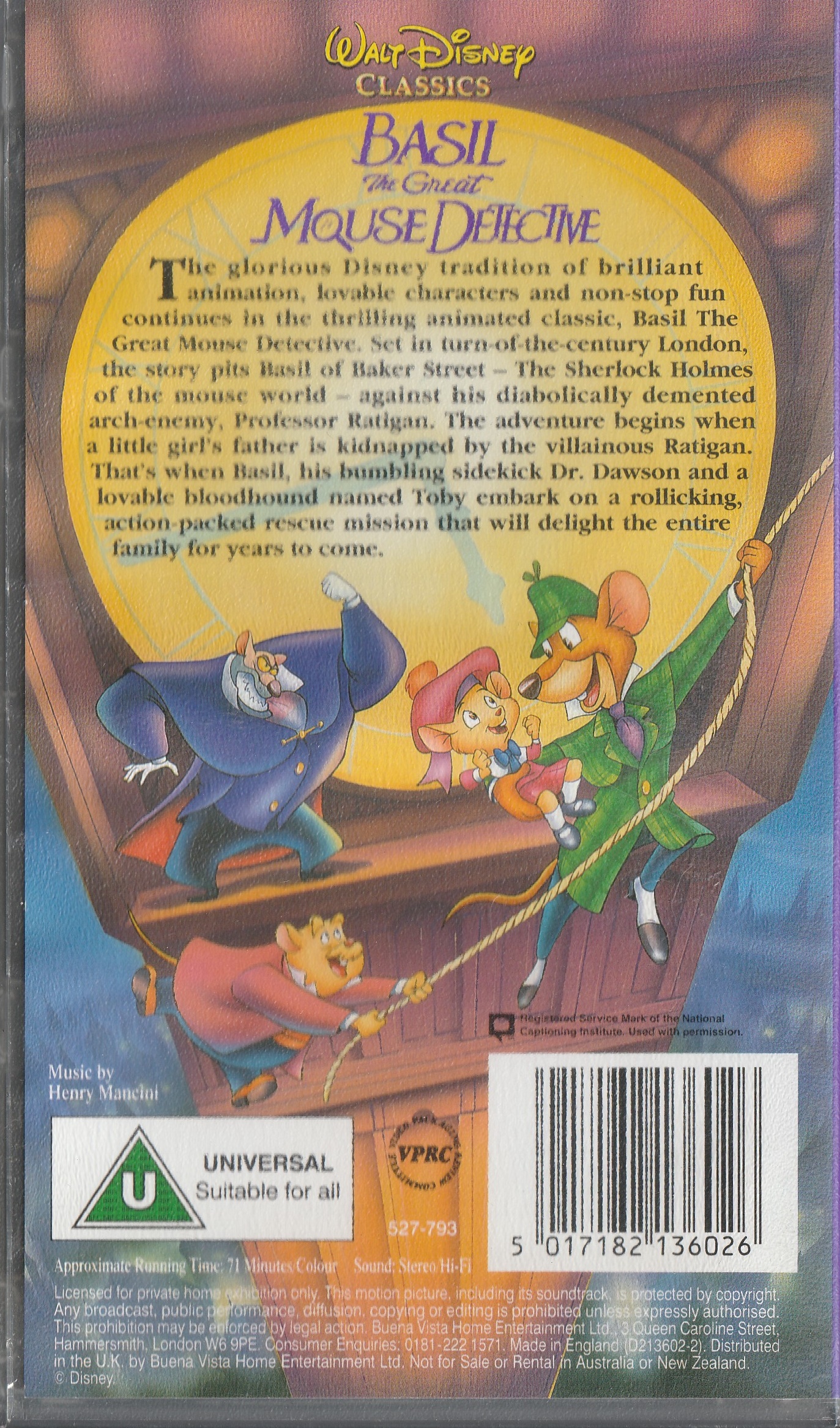 Disney - Basil the Great Mouse Detective - VHS