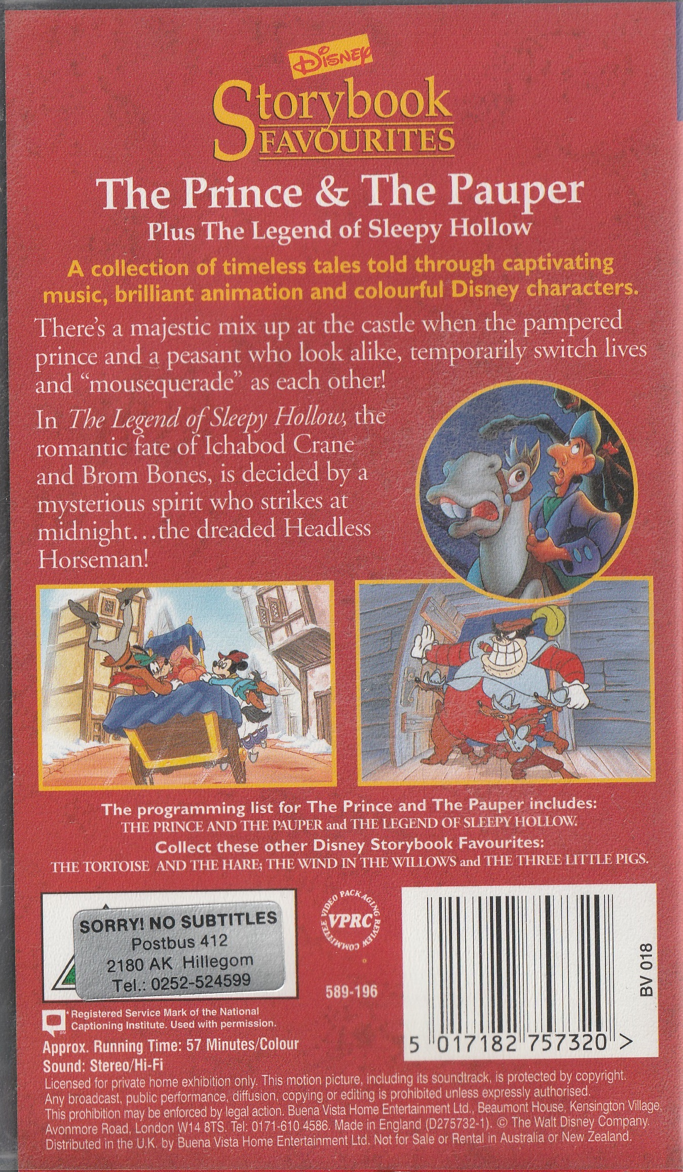 Disney - Storybook Favourites - The Prince & The Pauper - VHS