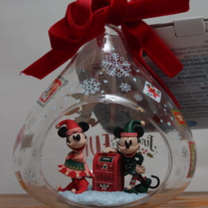 Walt Disney - Mickey Mouse and Minnie Mouse - Festive Glass Droplet Ornament